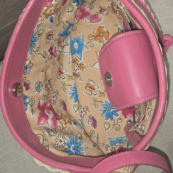 Brighton Straw/Leather Crossbody Shoulder Bag - Picture 8 of 11